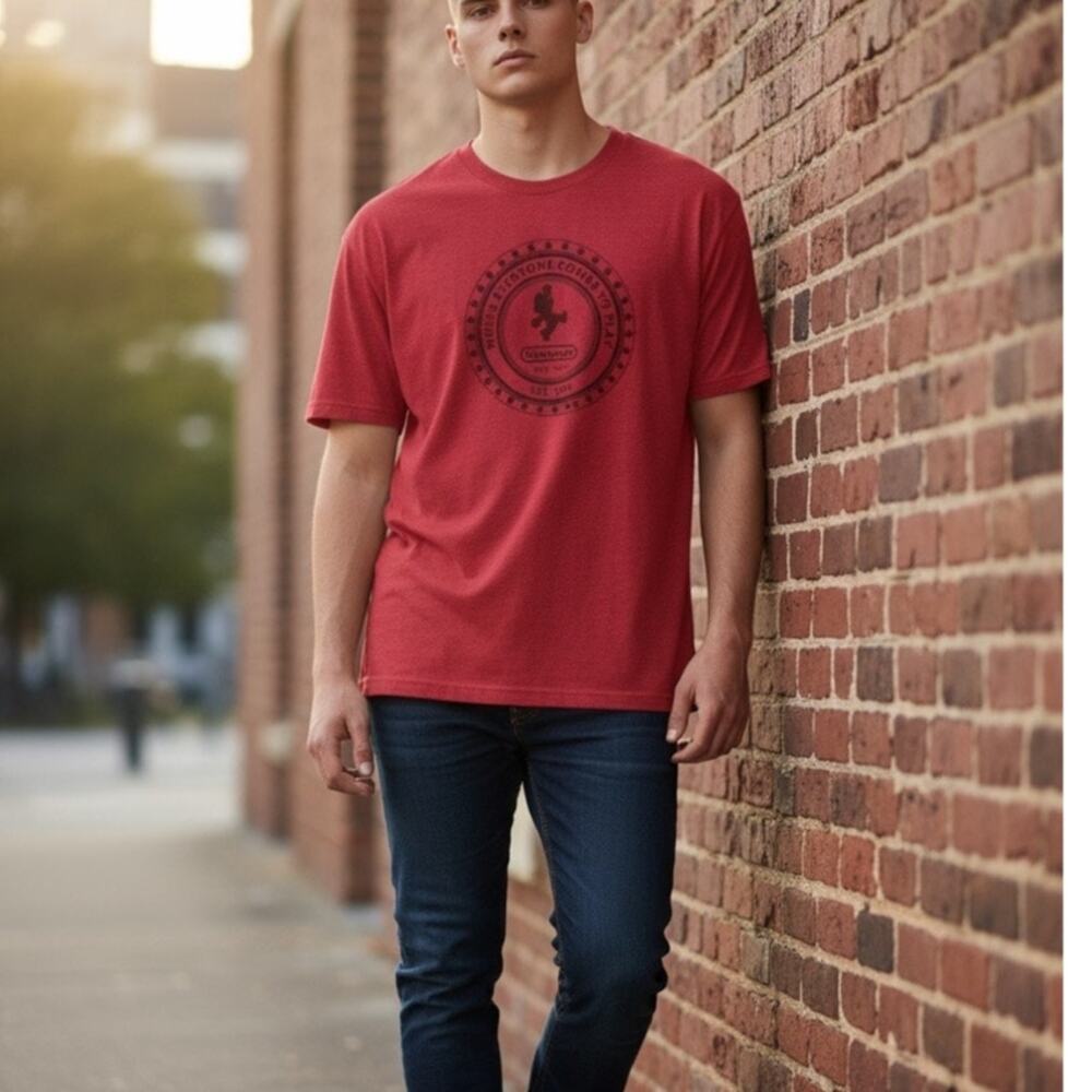 Nintendo New York Mario Silhouette T Shirt Mens Large Red Graphic Tee Exclusive